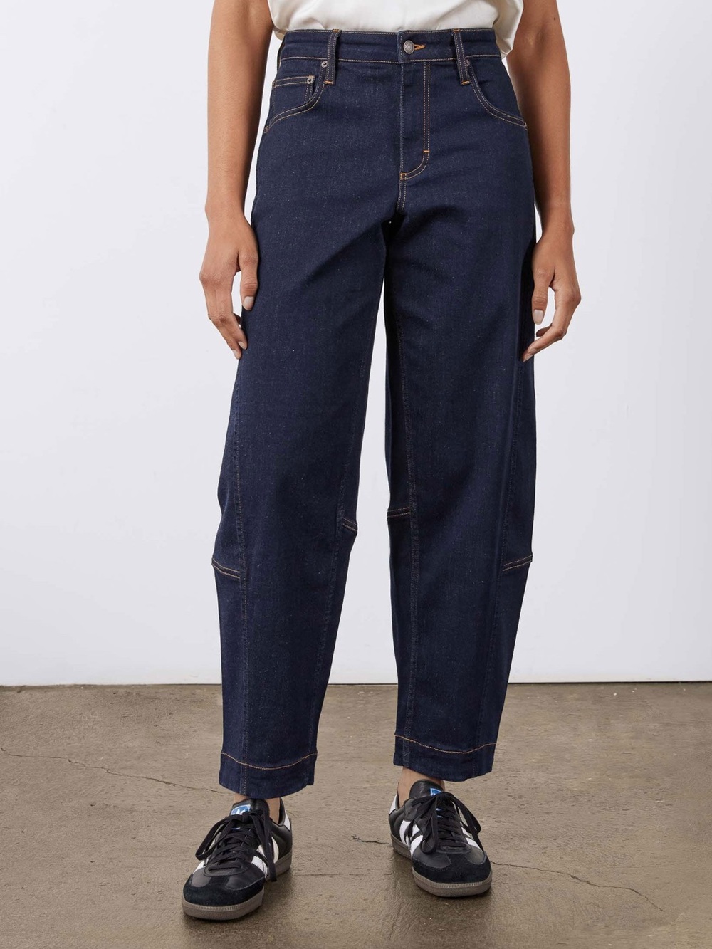Ruti The Ultimate Barrel Leg Jeans 2.0 Nyx Dark Wash Size 14 Modern Taper NWT